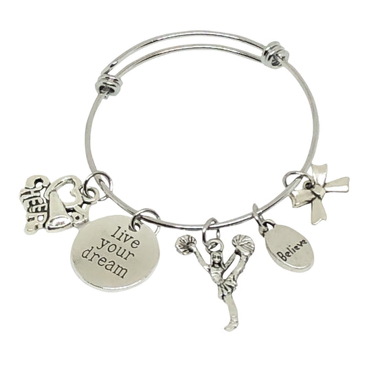 Cheerleading Charm Bracelet - Live Your Dream - Cheer and Dance On Demand