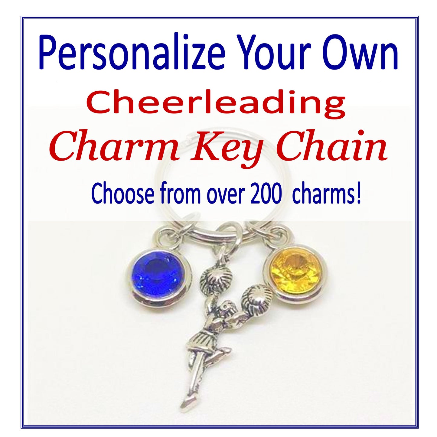 Create Your Own Cheerleading Charm Key Chain, Cheerleading Accessories - Cheer and Dance On Demand