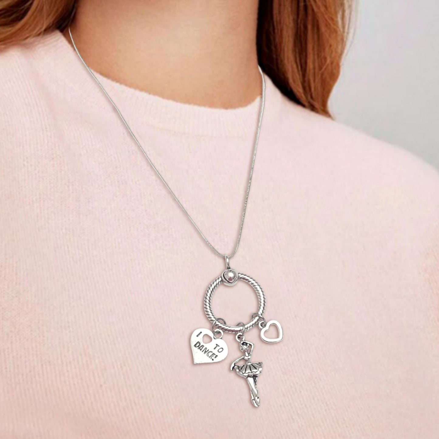 Gymnastics Sterling Silver Necklace with Charm Holder - Cheer and Dance On Demand