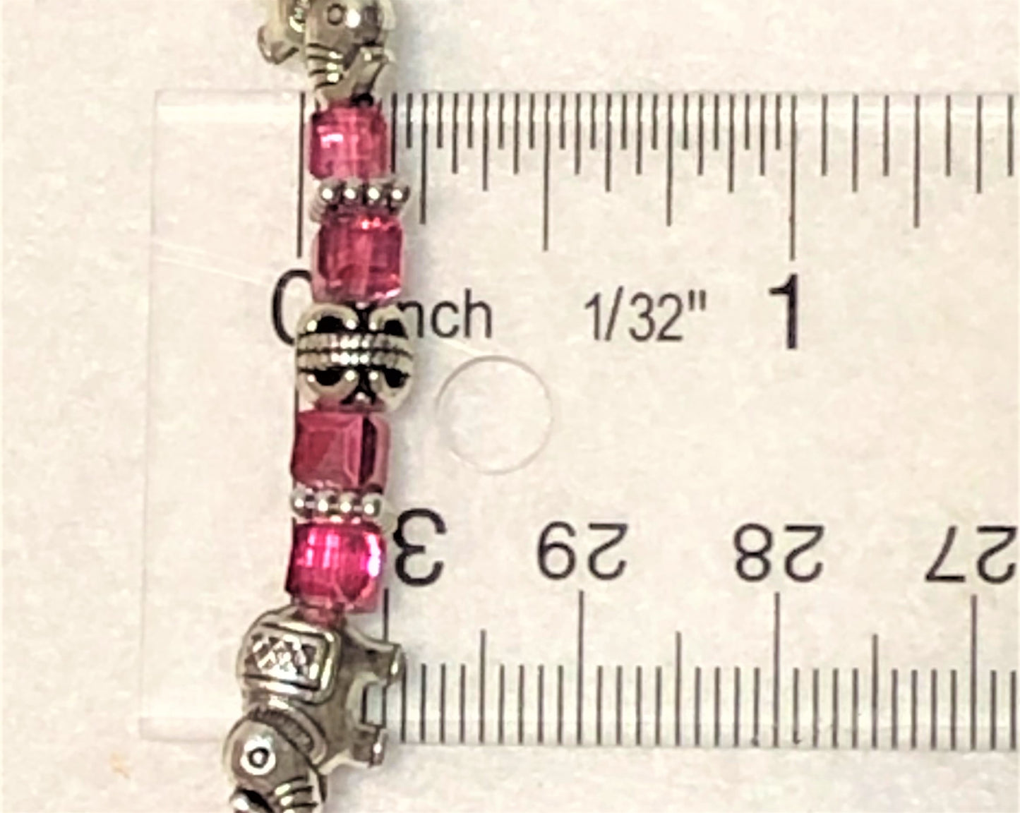 Elephant Stretch Bracelet - Crystal Bead Bracelet 13 COLORS - Pink Metalic, Good Luck Strength and Wisdom Symbol - Cheer and Dance On Demand