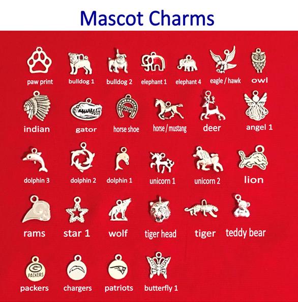 Cheerleading Charm Bracelet - CUSTOM Team Mascot - Cheer and Dance On Demand