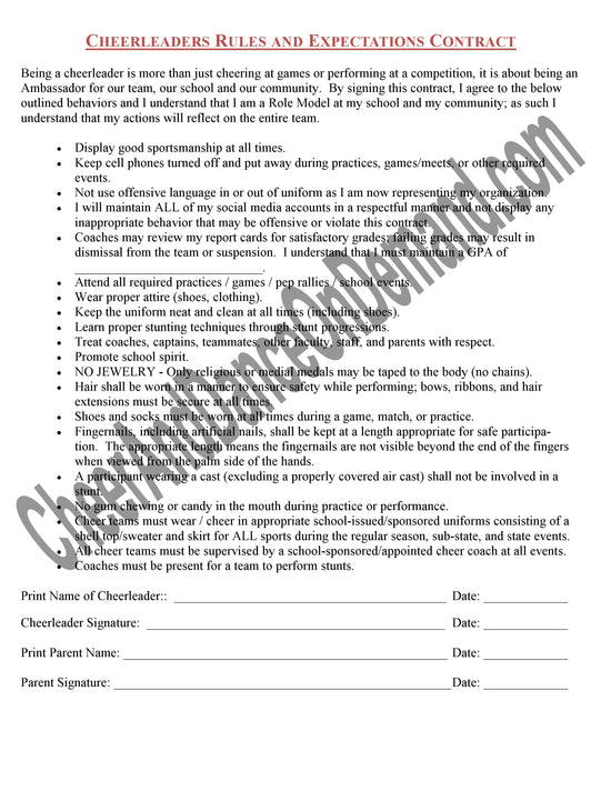 Cheerleading Tryouts Complete Forms Kit - Cheer and Dance On Demand