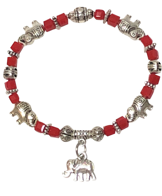 Good Luck Elephant Crystal Bead Stretch Bracelets