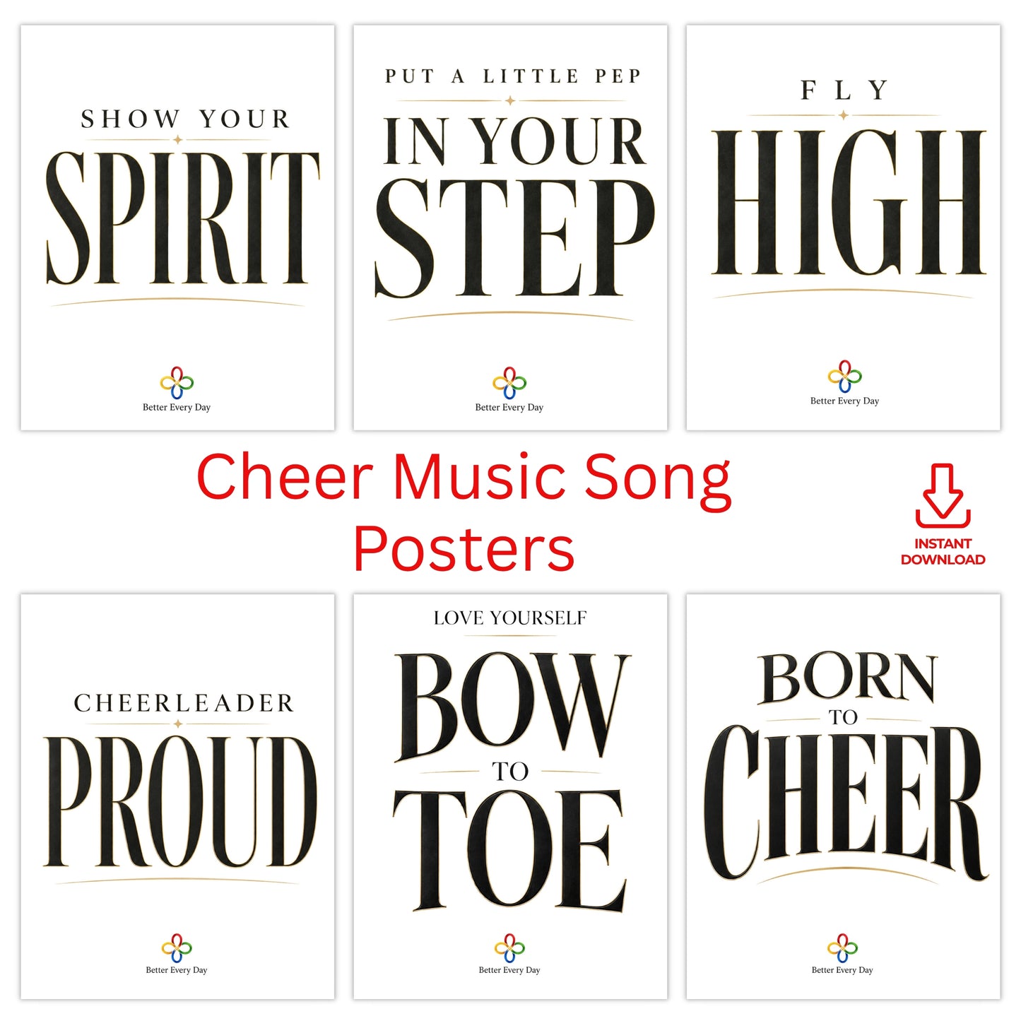 Cheerleading Music Ultimate Song and Poster Bundle