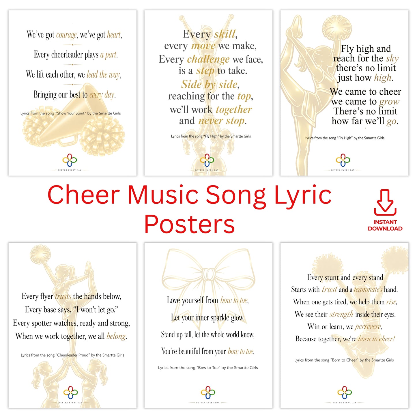 Cheerleading Music Ultimate Song and Poster Bundle