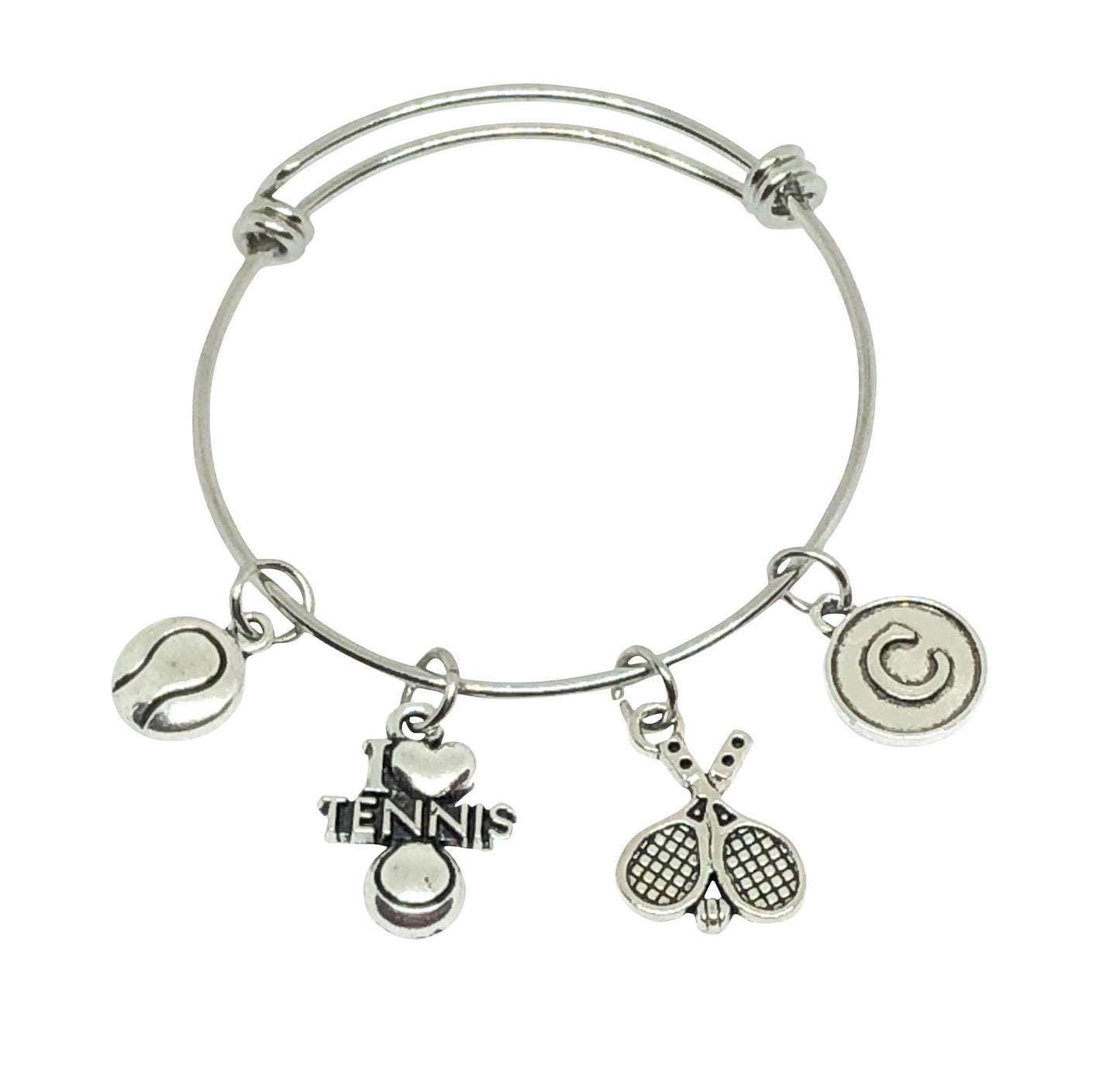 Tennis Personalized Charm Bracelet - Cheer and Dance On Demand