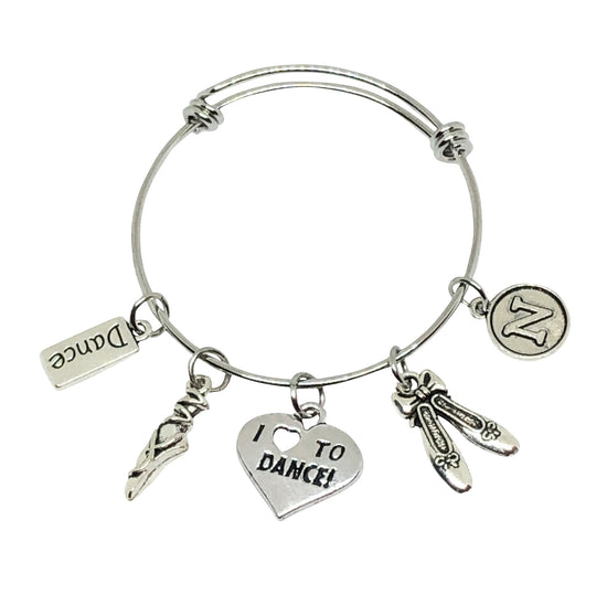 Dance Personalized Charm Bracelet - Ballerina / Ballet Charm Bracelet - Cheer and Dance On Demand