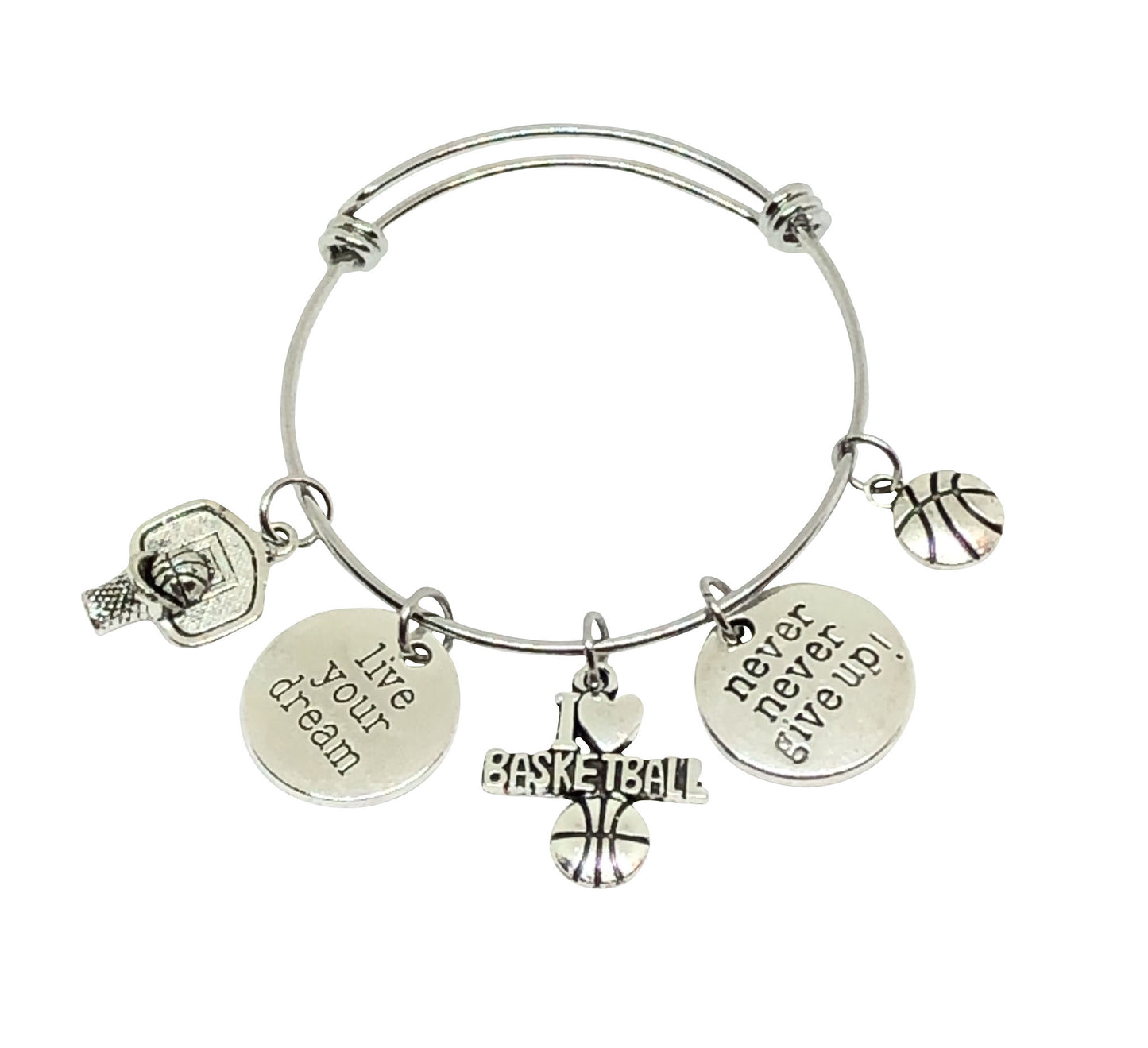 Basketball Charm Bracelet - Live Your Dream - Cheer and Dance On Demand