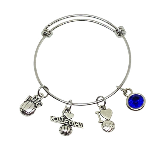 Volleyball Charm Bracelet - I Love Volleyball - Cheer and Dance On Demand