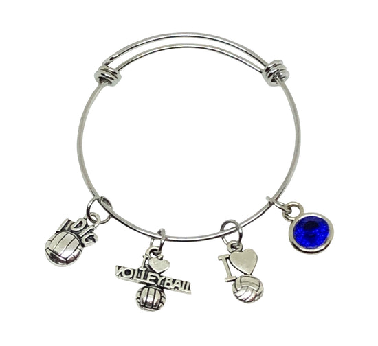 Load image into Gallery viewer, Volleyball Charm Bracelet - I Love Volleyball - Cheer and Dance On Demand
