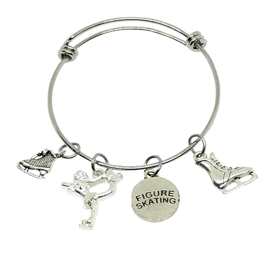 Ice Skating Charm Bracelet - Figure Skating - Cheer and Dance On Demand