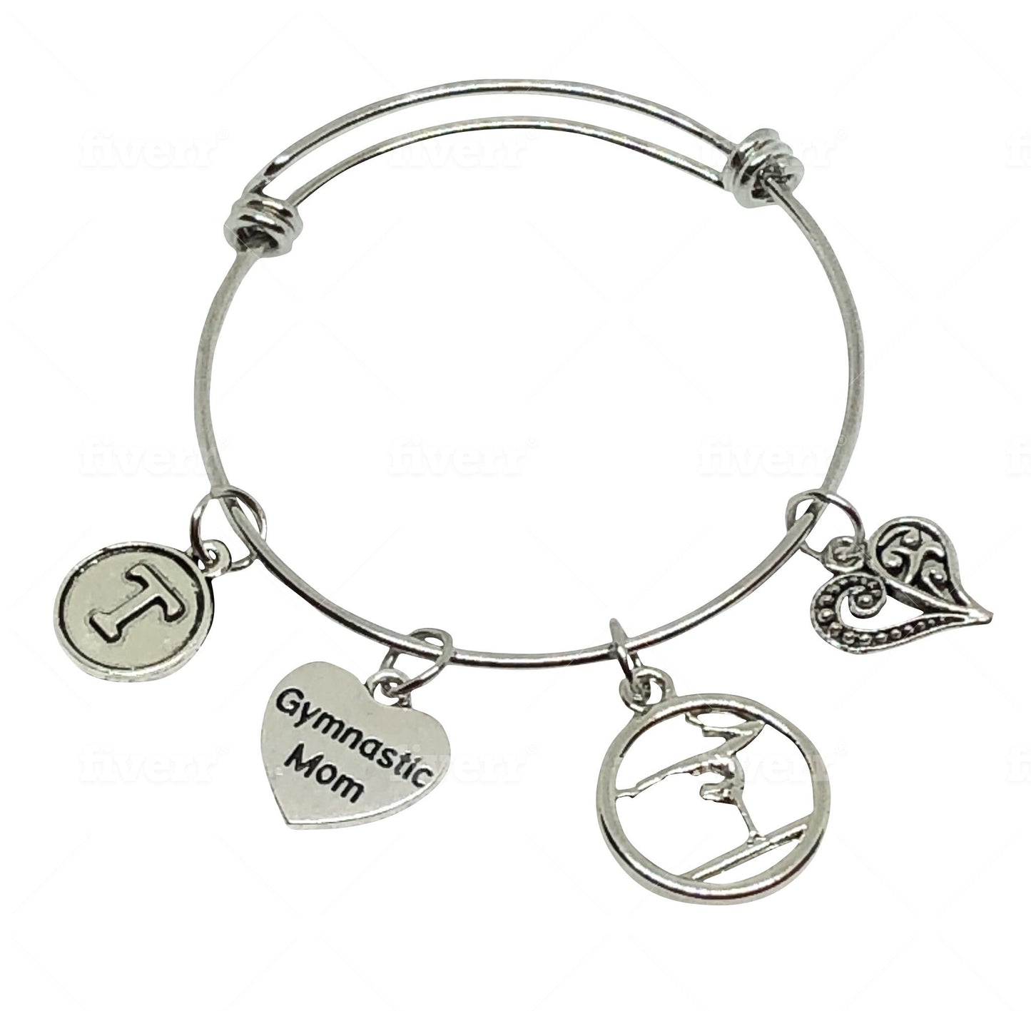 Gymnastics MOM Charm Personalized Bracelet - Cheer and Dance On Demand