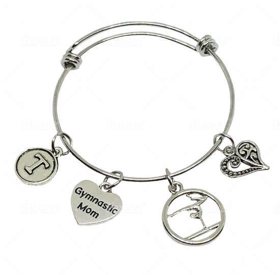 Gymnastics MOM Charm Personalized Bracelet - Cheer and Dance On Demand