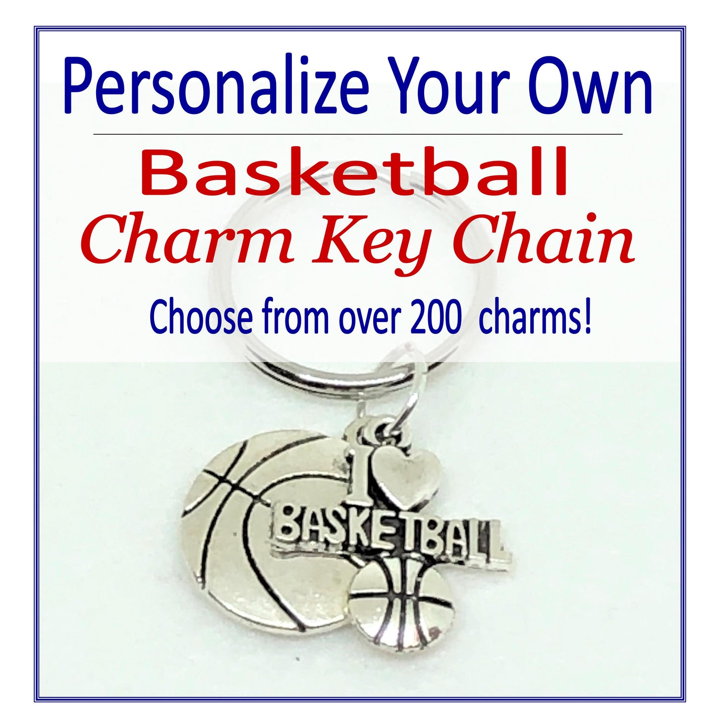 Create Your Own Basketball Charm Key Chain, Gymnastics Accessories - Cheer and Dance On Demand