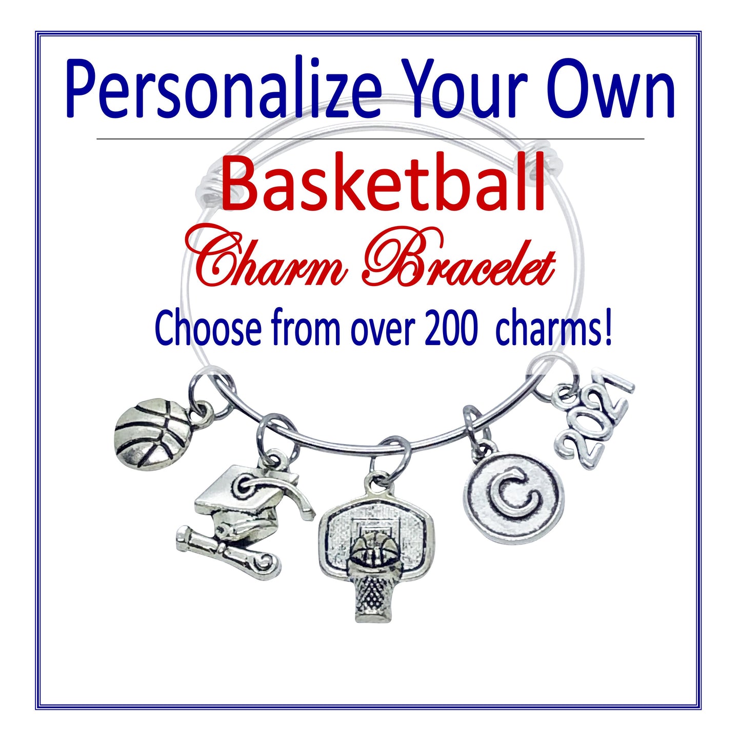 Create Your Own Basketball Charm Bracelet - Cheer and Dance On Demand