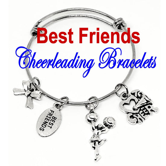 Cheerleading Best Friends Charm Bangle Bracelet - Cheer and Dance On Demand