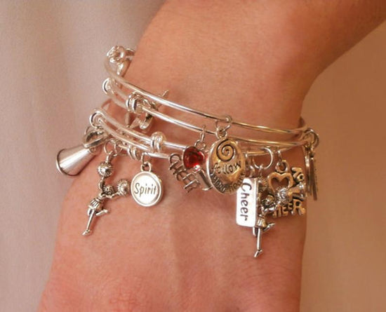 Load image into Gallery viewer, Custom Mascot Cheerleading Charm Bracelet - Cheer and Dance On Demand
