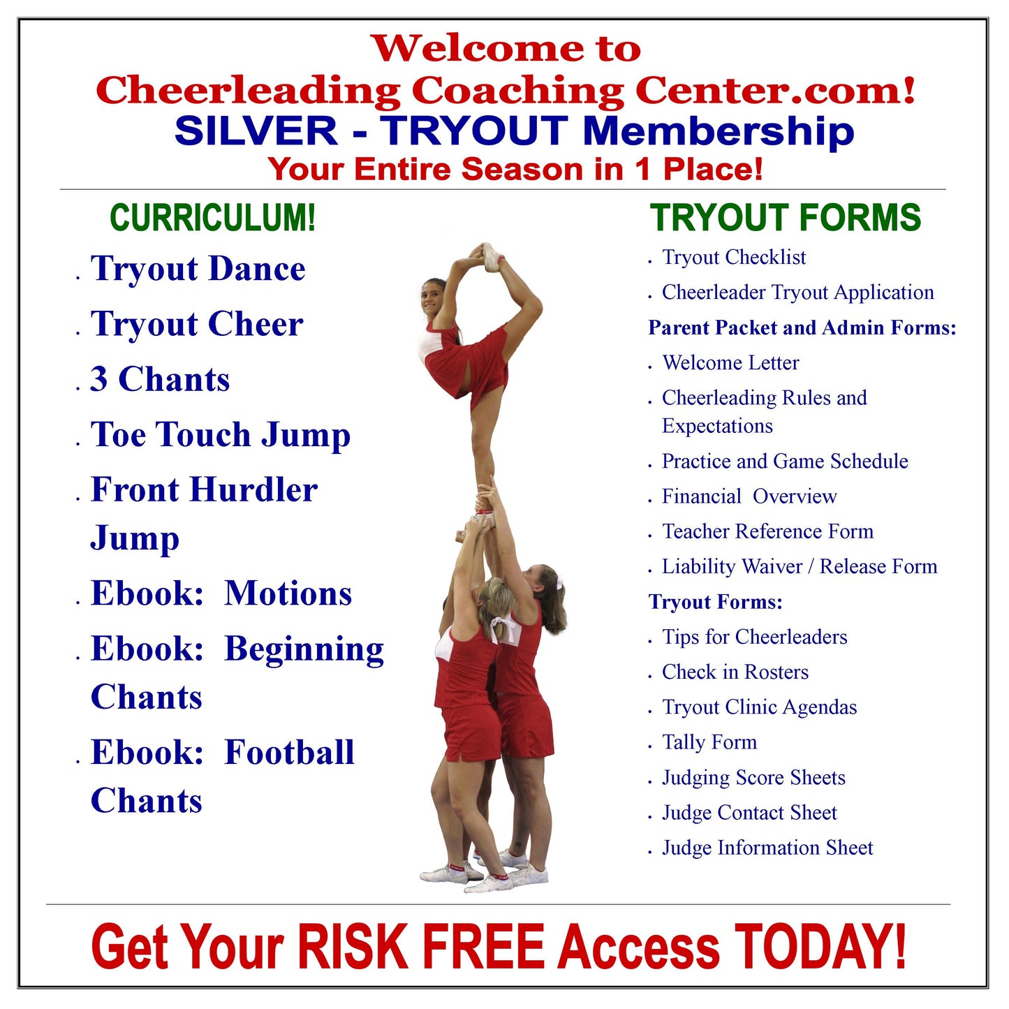 Cheerleading Coaching Center SILVER - TRYOUT Membership - Cheer and Dance On Demand