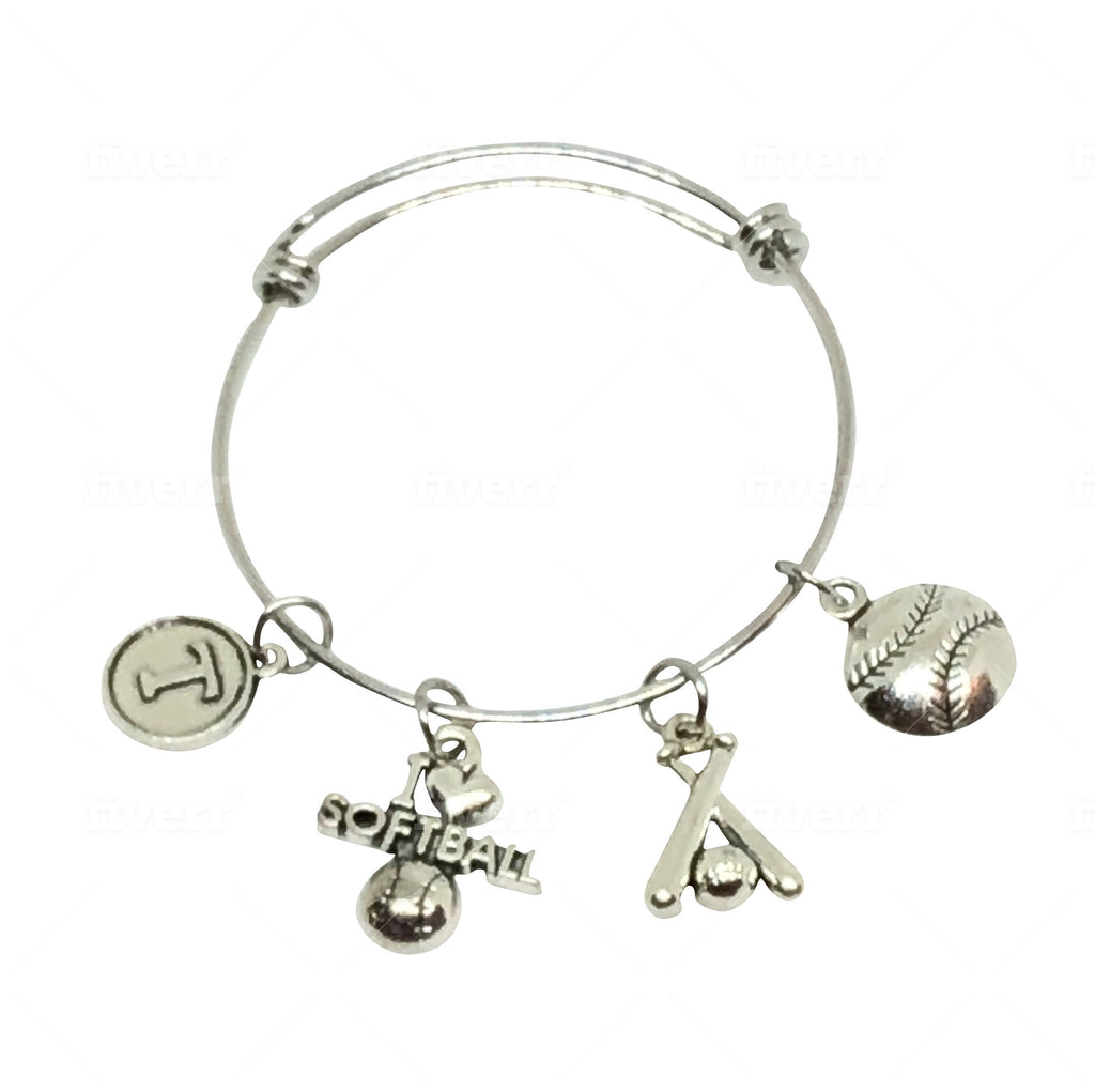 Softball sales charm bracelet