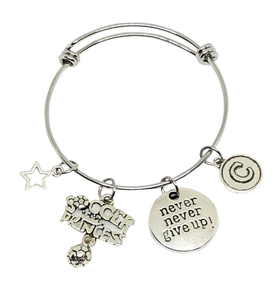 Soccer Personalized Charm Bracelet - Soccer Princess - Cheer and Dance On Demand