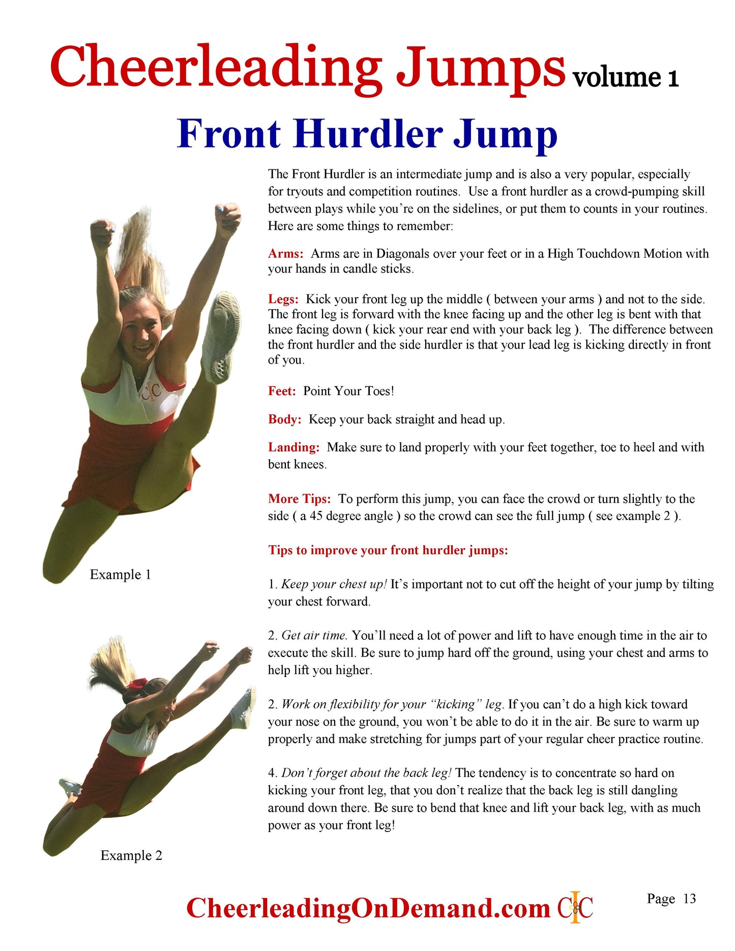 Cheerleading Jumps Ebook - How to Do Cheerleading Jumps - Cheer and Dance On Demand