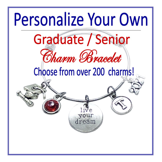 Create Your Own Graduate / Senior Charm Bracelet - Cheer and Dance On Demand