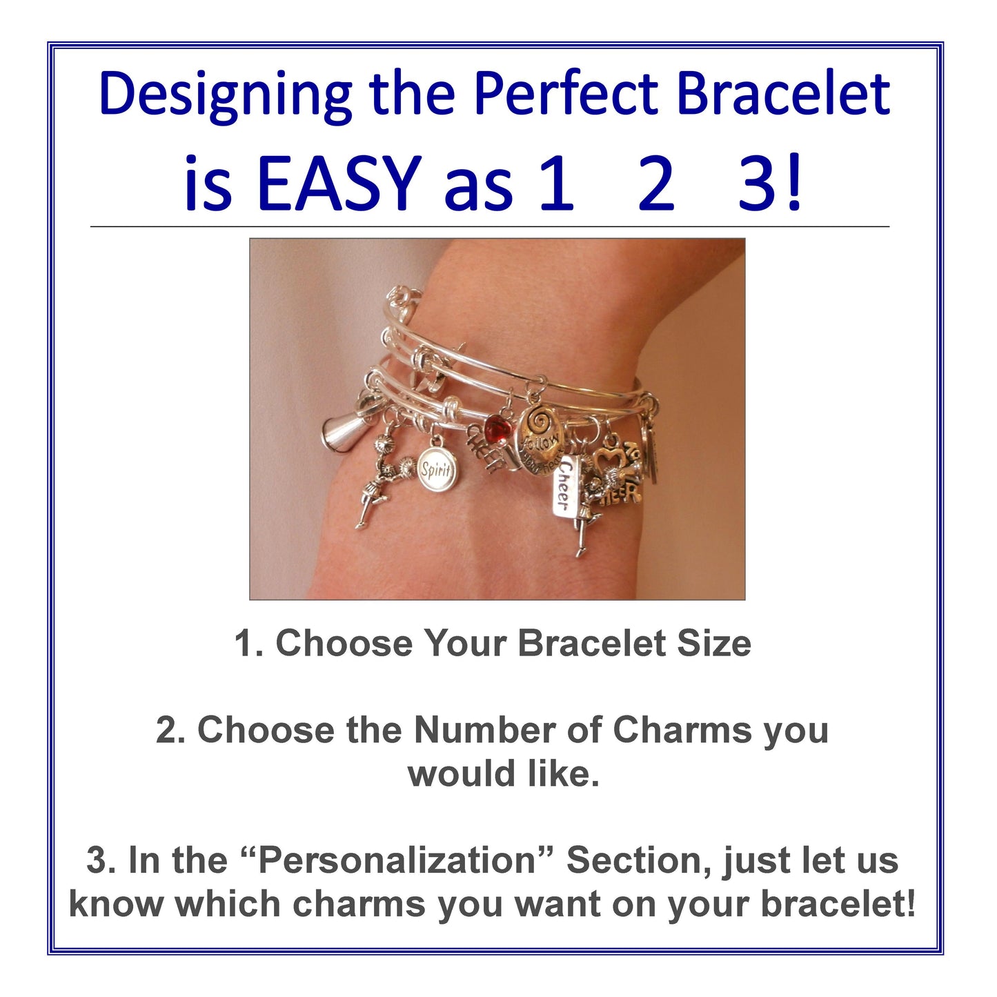 Personalize Your Own Gymnastics Charm Bracelet Cheer and Dance On Demand