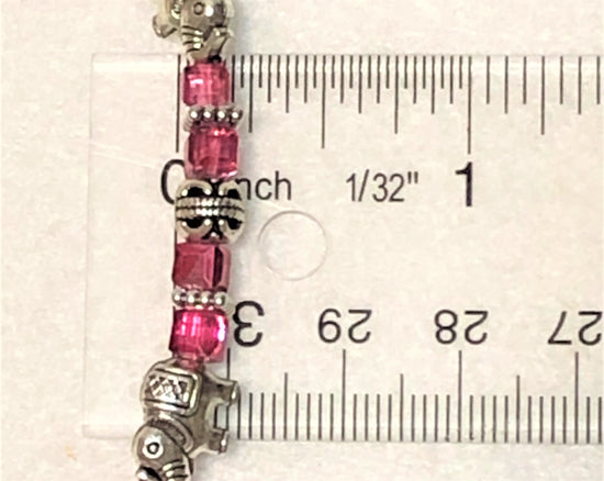 Load image into Gallery viewer, Elephant Stretch Bracelet - Crystal Bead Bracelet 13 COLORS - Pink Metalic, Good Luck Strength and Wisdom Symbol - Cheer and Dance On Demand
