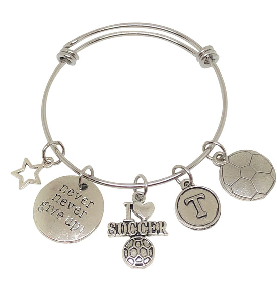 Load image into Gallery viewer, Soccer Personalized Charm Bracelet - Live Your Dream - Cheer and Dance On Demand
