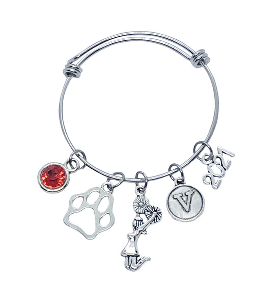 Custom Mascot Cheerleading Charm Bracelet - Cheer and Dance On Demand