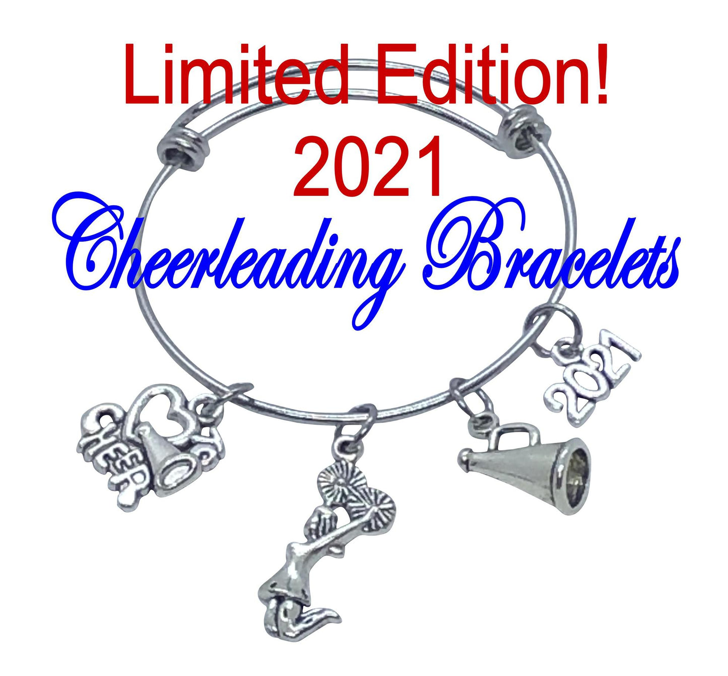 2021 LIMITED EDITION Cheerleading Bangle Charm Bracelet - Cheer and Dance On Demand