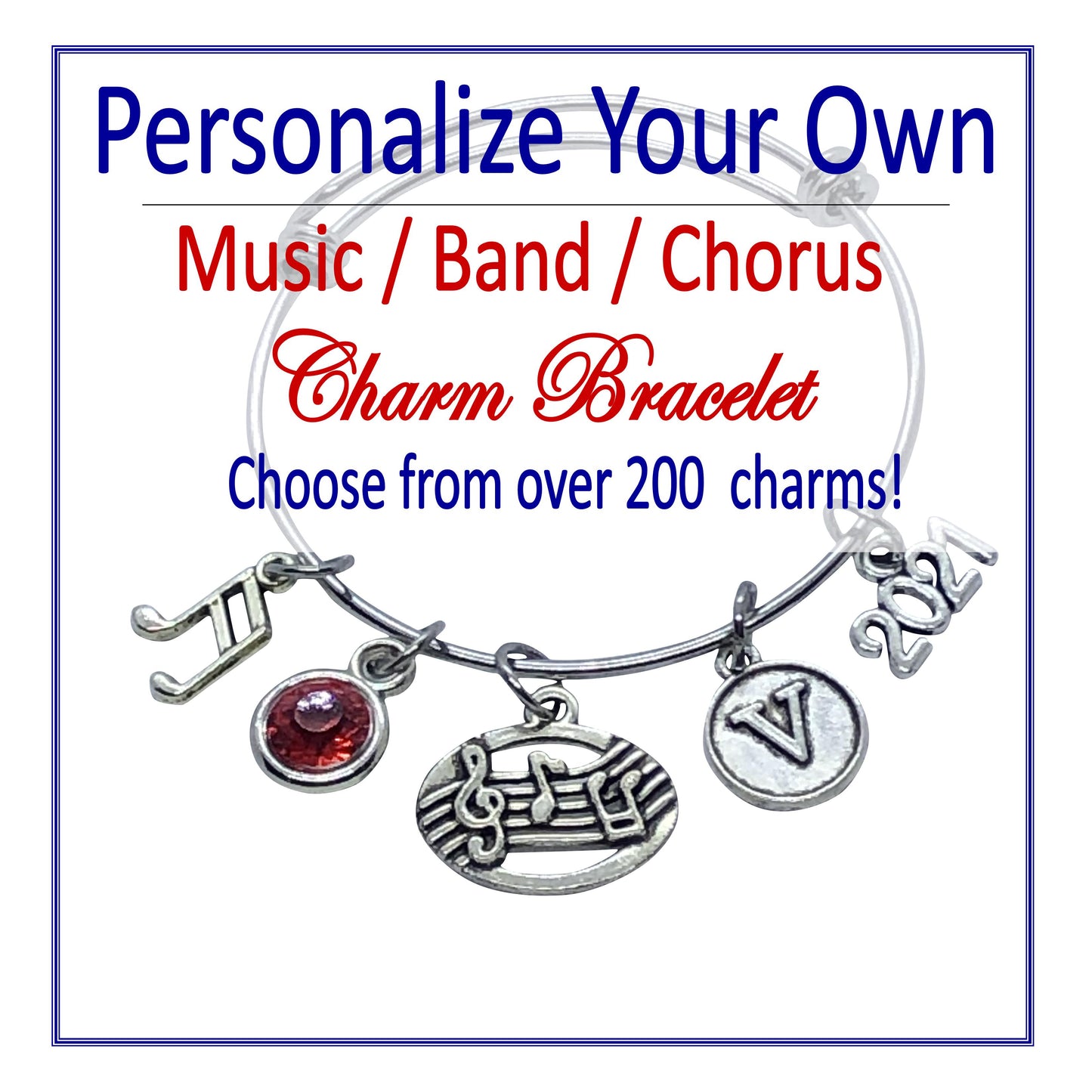 Load image into Gallery viewer, Create Your Own Music Charm Bracelet - Cheer and Dance On Demand
