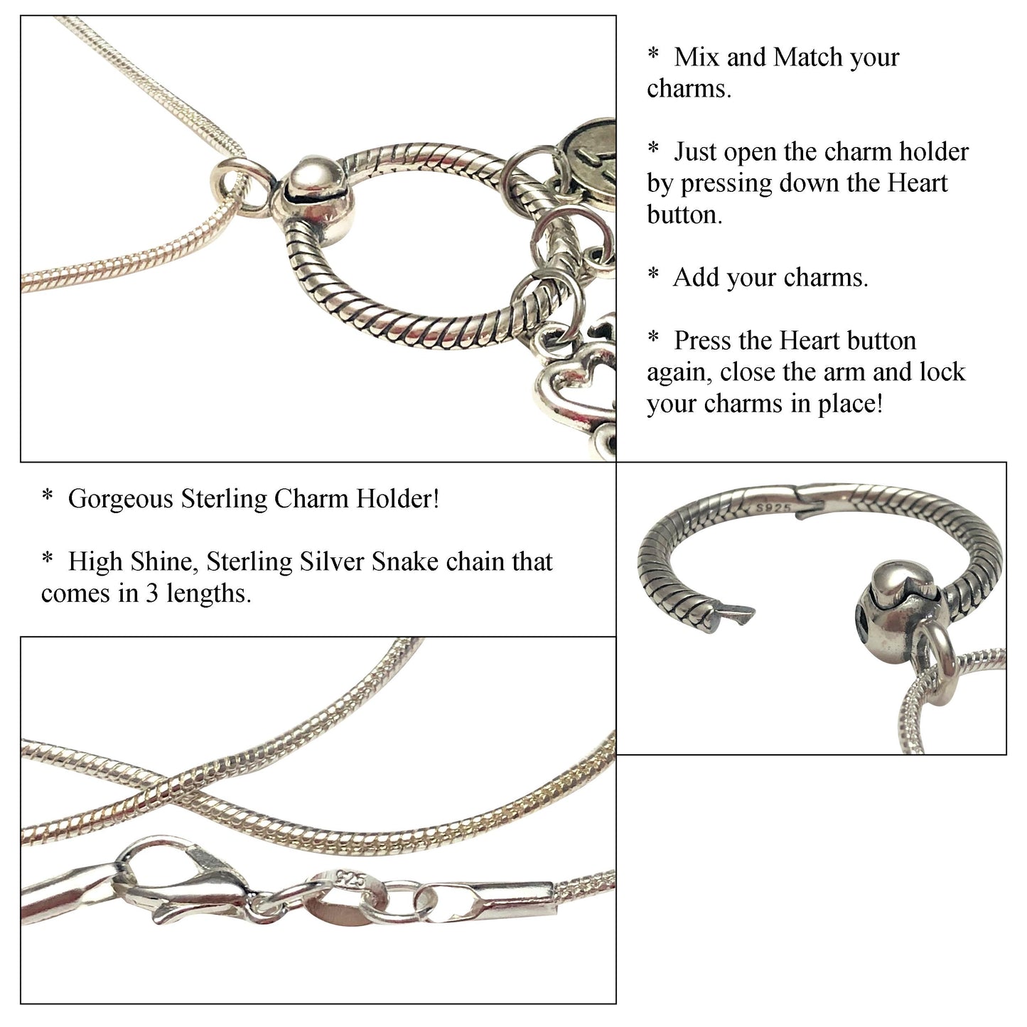 Sterling Silver Charm-Holder Necklaces | HEIDIJHALE