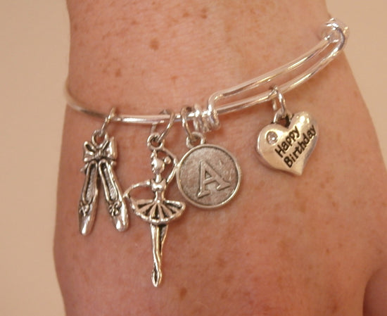 Load image into Gallery viewer, Personalized Dance Charm Bracelet and Birthday Gift - Cheer and Dance On Demand
