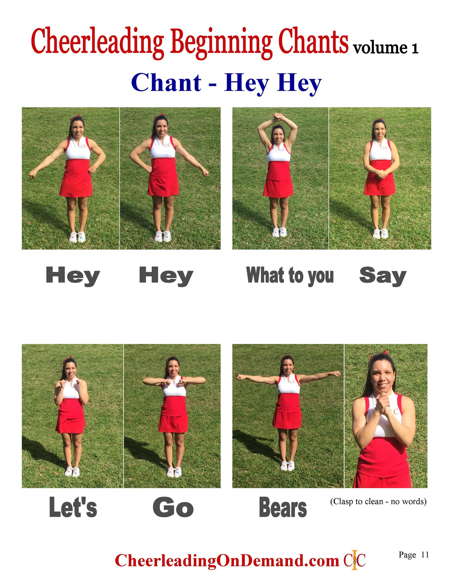 Cheerleading Beginning CHANTS Ebook, Volume 1 - CIC Cheerleading Mastery Series - Cheer and Dance On Demand