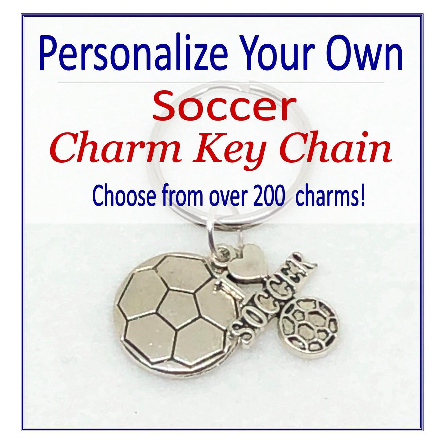 Load image into Gallery viewer, Create Your Own Soccer Charm Key Chain, Cheerleading Accessories - Cheer and Dance On Demand
