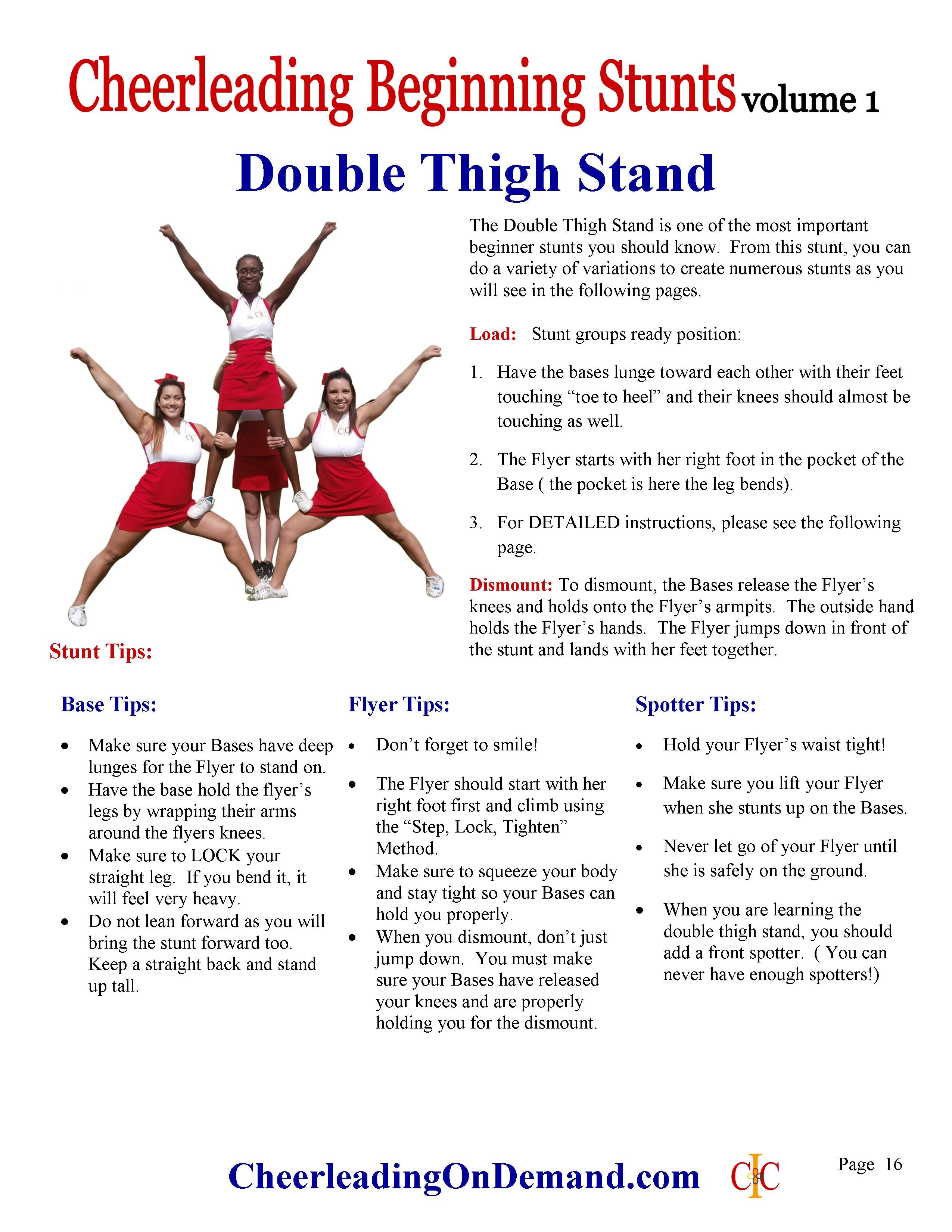 Cheer Program How to Do Cheerleading Stunts - Cheerleading Beginning Stunts Ebook ...