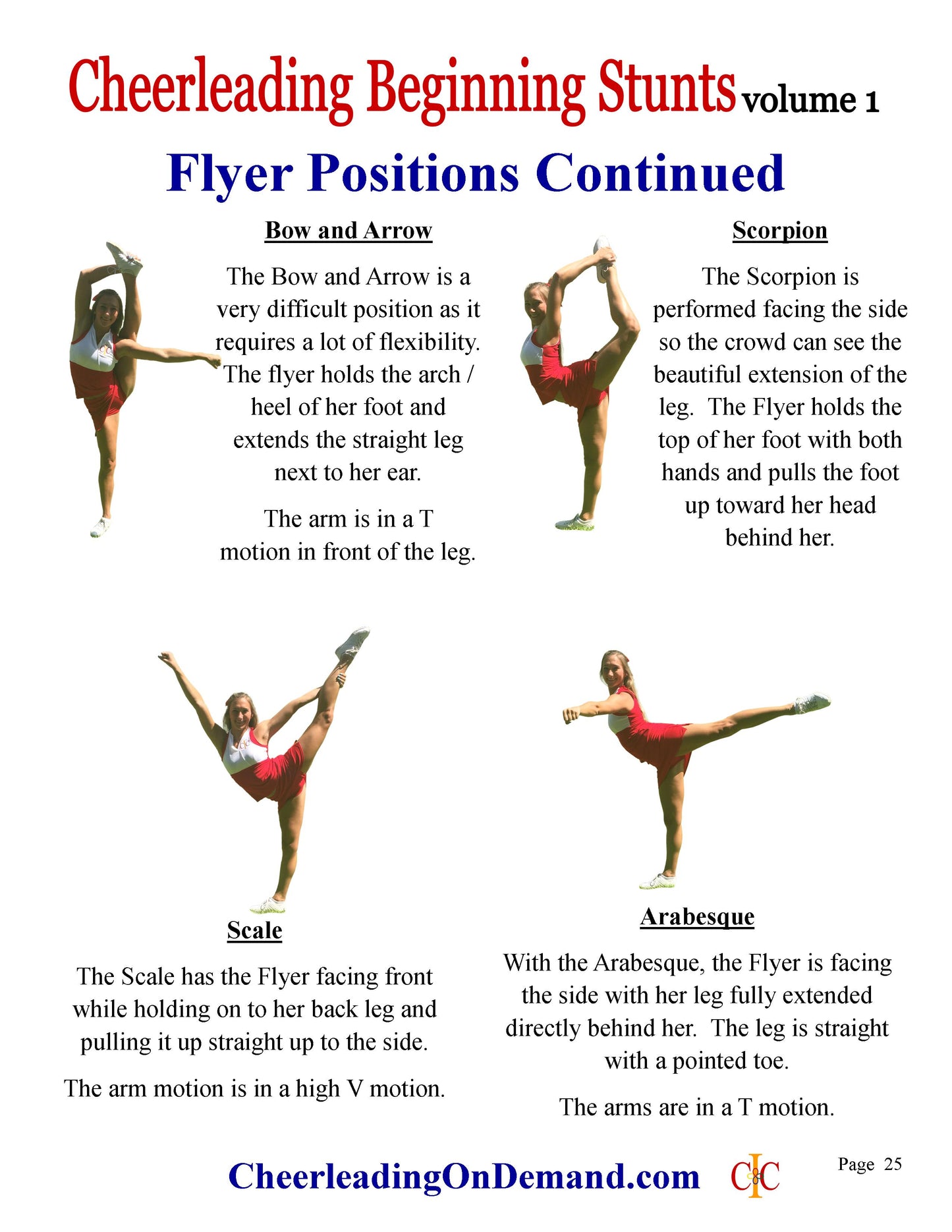 Cheerleading Beginning Stunts Ebook - How to Do Cheerleading Stunts - Cheer and Dance On Demand