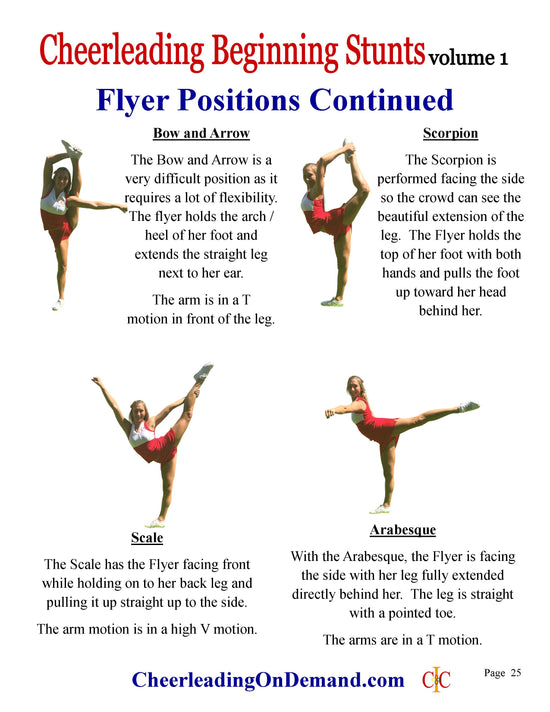 Cheerleading Beginning Stunts Ebook - How to Do Cheerleading Stunts - Cheer and Dance On Demand