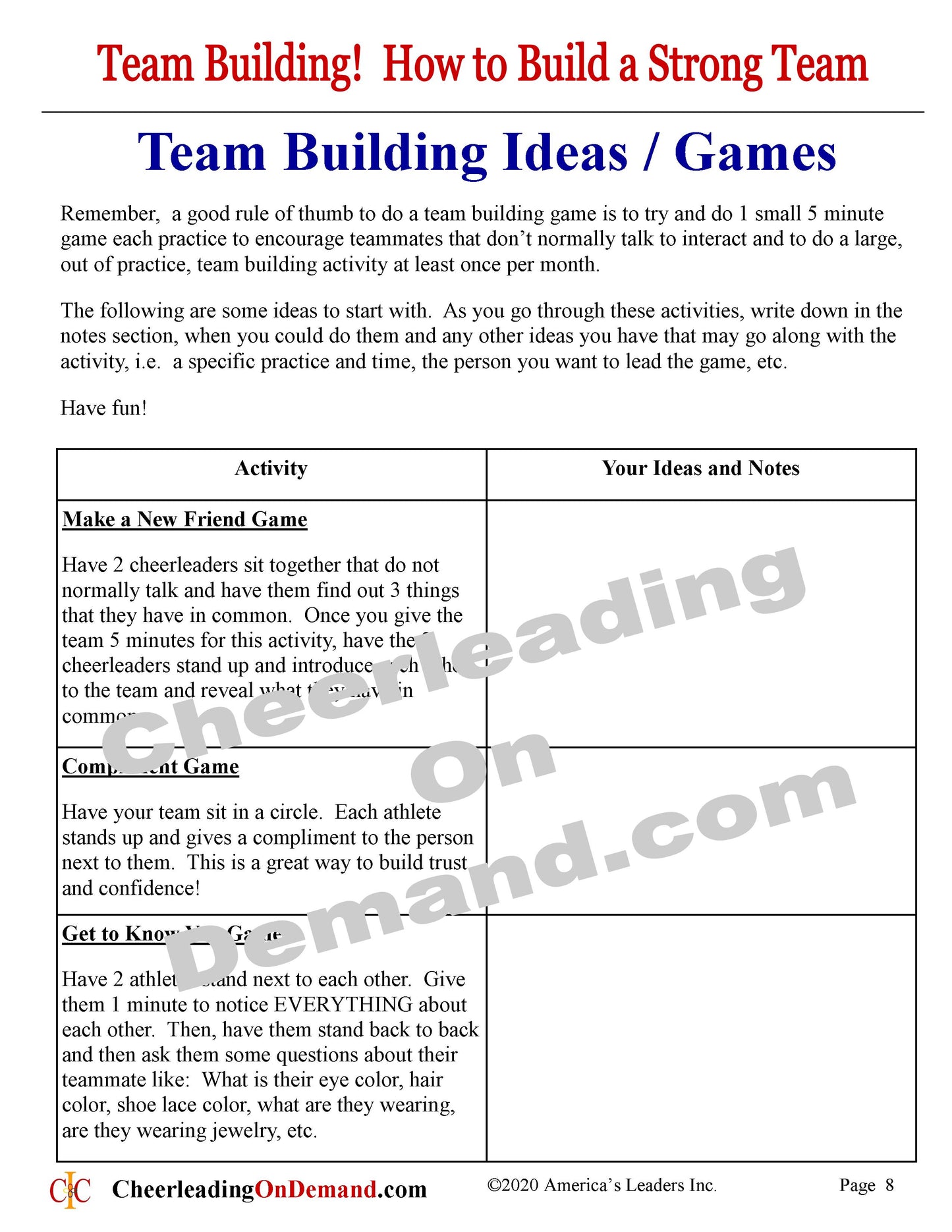 How to Build a Strong Team - Team Building Ebook – Cheer and Dance On ...
