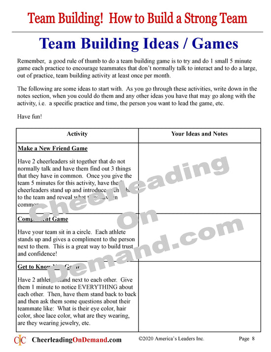 Load image into Gallery viewer, Cheerleading Team Building Ebook - How to Build a Strong Team - Cheer and Dance On Demand
