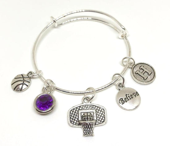 Basketball Charm Personalized Bracelet - Cheer and Dance On Demand